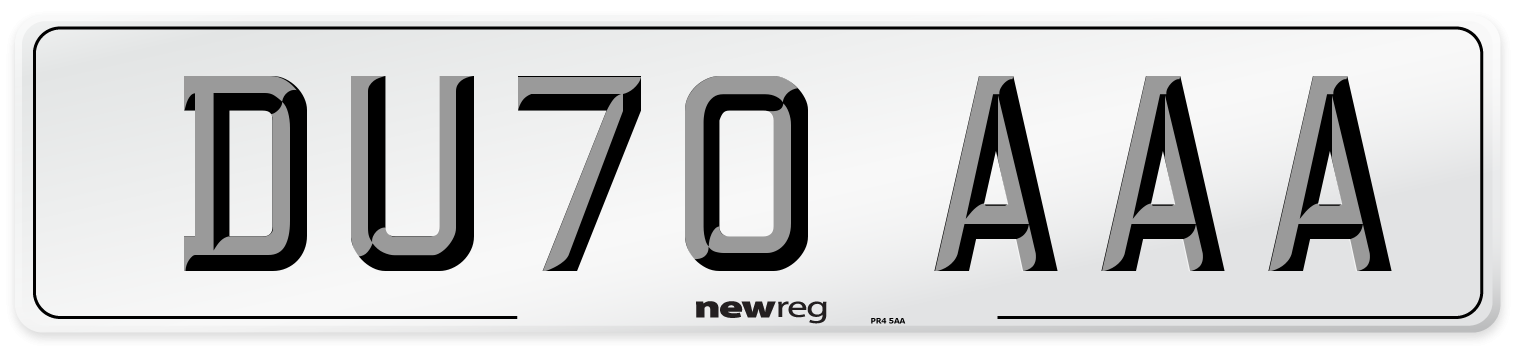 DU70 AAA Number Plate from New Reg